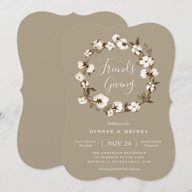 Farmhouse Friendsgiving Party Invitation (Front/Back)