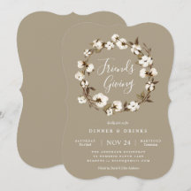 Farmhouse Friendsgiving Party Invitation