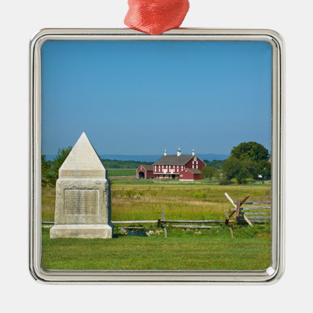 Farmhouse - Gettysburg National Park, PA Metal Tree Decoration (Front)