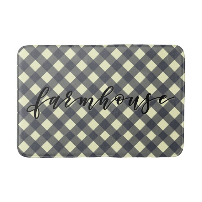 FARMHOUSE GINGHAM BATH MAT (Front)