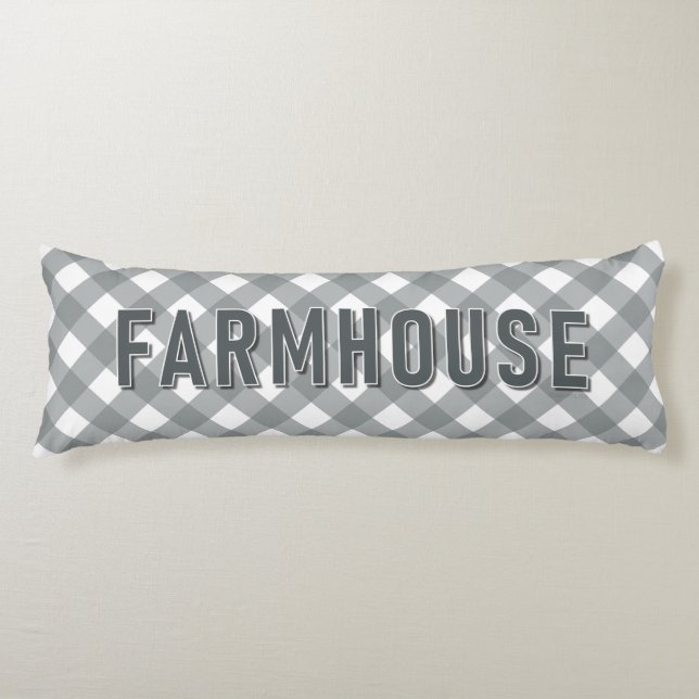 FARMHOUSE GINGHAM BODY CUSHION (Front)