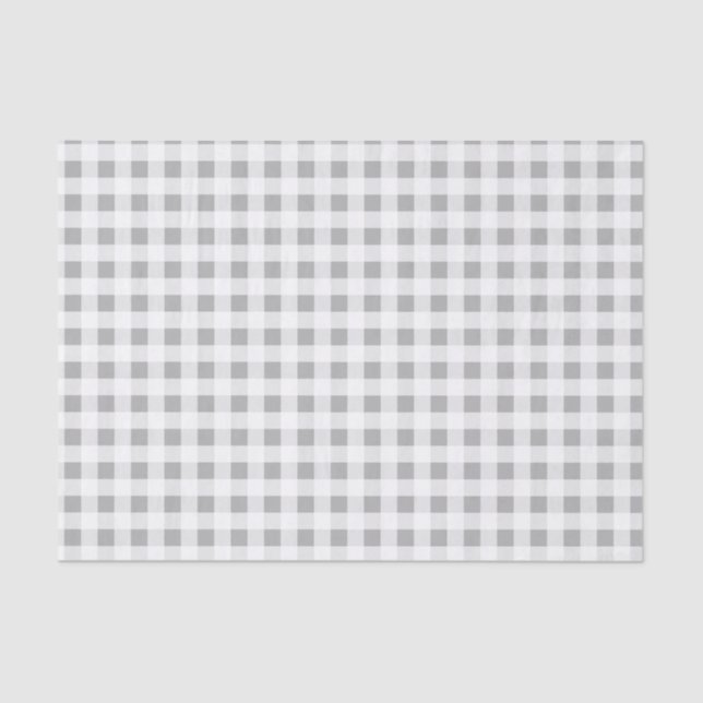 Farmhouse Gingham | Grey & White Tissue Paper (Front)