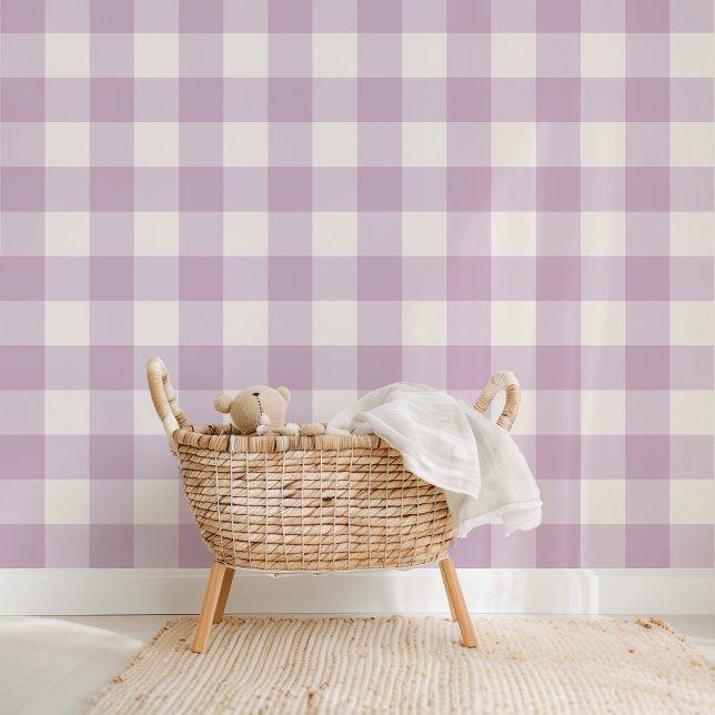 Farmhouse Gingham Lavender Fields Wallpaper (Creator Uploaded)