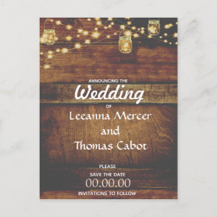 Farmhouse Glam Save the Date Rustic Postcard