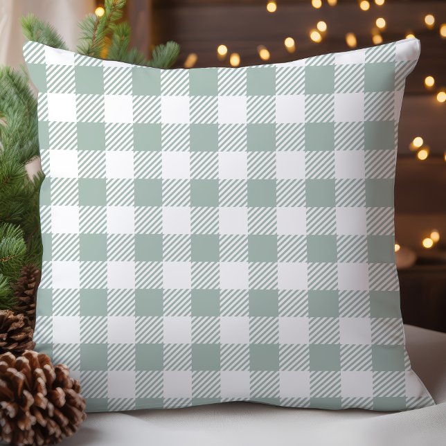 Farmhouse Green Buffalo Check Plaid Cushion (Creator Uploaded)