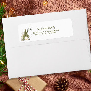 Farmhouse Green Watercolor Vintage Christmas Tree 