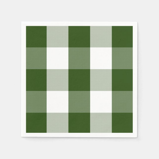 Farmhouse Green white buffalo check napkins (Front)