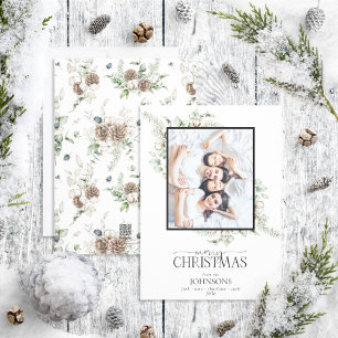 Farmhouse Greenery Merry Christmas Photo Holiday C