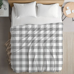 Farmhouse Grey Buffalo Check Plaid Rustic Fleece Blanket