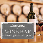 Farmhouse Grey & White Signature Wine Bar Wooden Box Sign<br><div class="desc">Introducing our charming,  replica vintage wine bar sign. Personalise it and make it uniquely yours! It also makes a thoughtful and unforgettable gift for any wine enthusiast and brings the charm of the vineyards right into your home.</div>