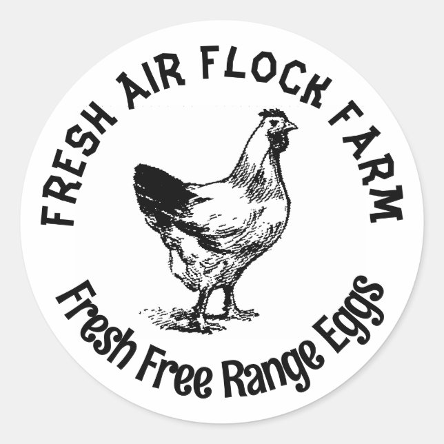 Farmhouse Hen | Egg  Classic Round Sticker (Front)