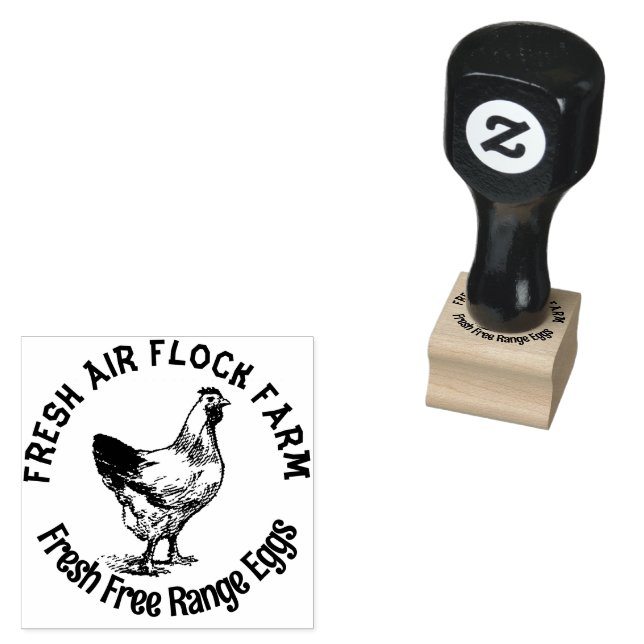 Farmhouse Hen | Egg  Rubber Stamp (Stamped)