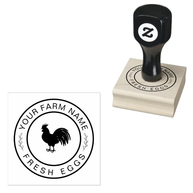 Farmhouse Hen | Farm Or Chicken Coop Personalised Rubber Stamp (Stamped)