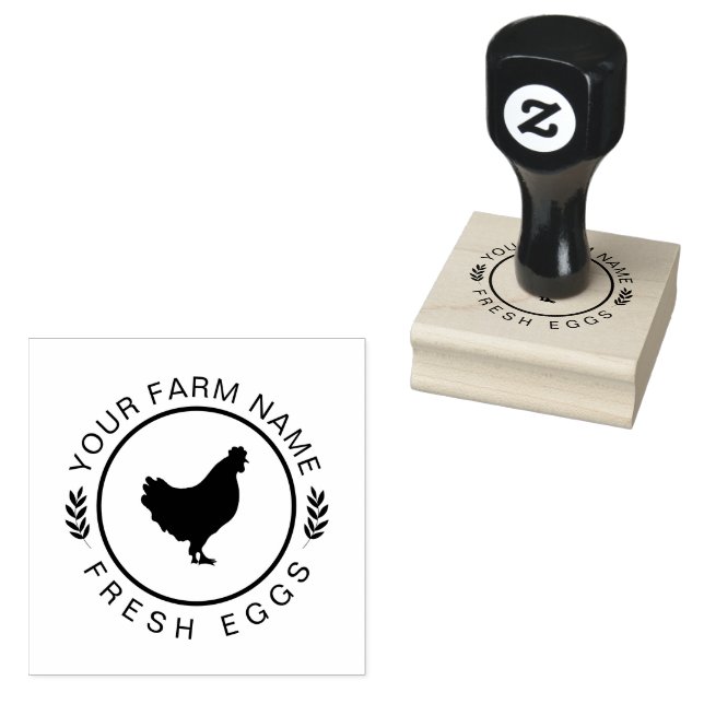 Farmhouse Hen | Farm Or Chicken Coop Personalised Rubber Stamp (Stamped)