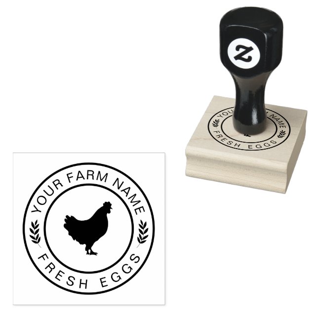 Farmhouse Hen | Farm Or Chicken Coop Personalised Rubber Stamp (Stamped)