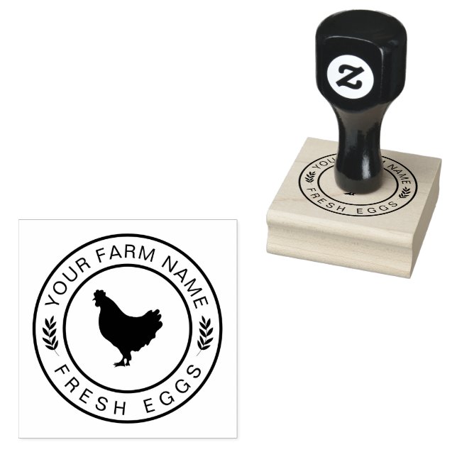 Farmhouse Hen | Farm Or Chicken Coop Personalised Rubber Stamp (Stamped)