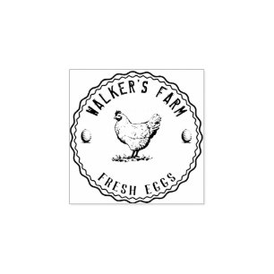 Farmhouse Hen   Personalised Egg  Rubber Stamp