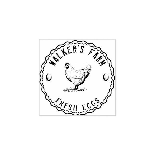 Farmhouse Hen | Personalised Egg  Rubber Stamp (Imprint)