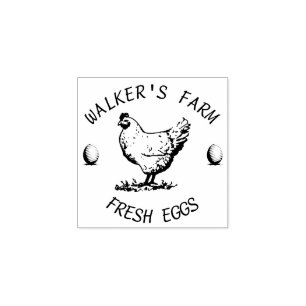 Farmhouse Hen   Personalised Egg  Rubber Stamp