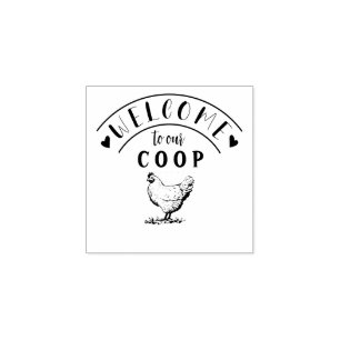 Farmhouse Hen   Personalised Rubber Stamp