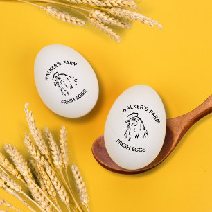 Farmhouse Hen Vintage Personalised Egg Stamp