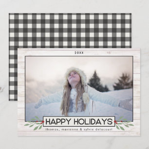 Farmhouse Holiday Black & White Buffalo Check Card