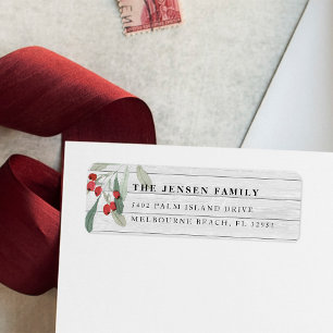 Farmhouse Holly   Holiday Return Address
