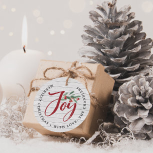 Farmhouse Holly   Rustic Christmas Joy Gift & Favour Tags