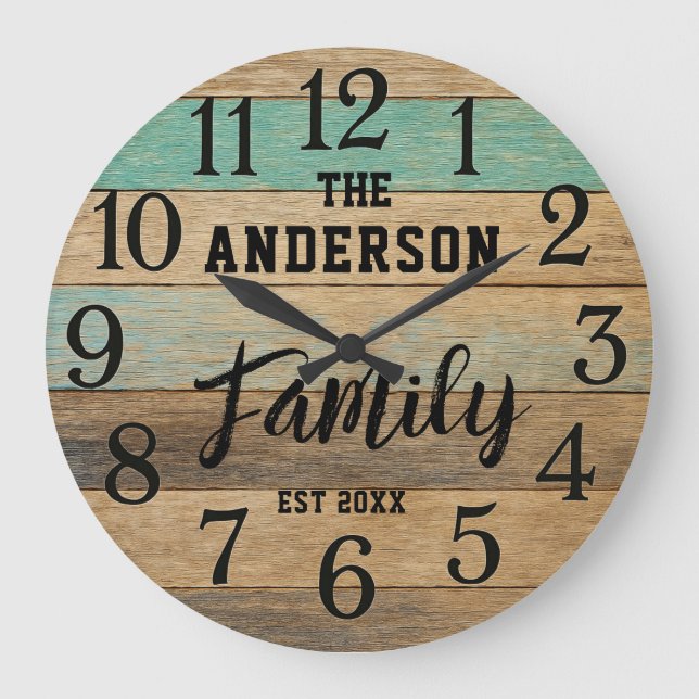 Farmhouse home custom country style rustic large clock (Front)