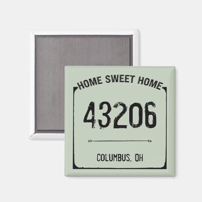 Farmhouse Home Sweet Zip Code Magnet (Front/Back)