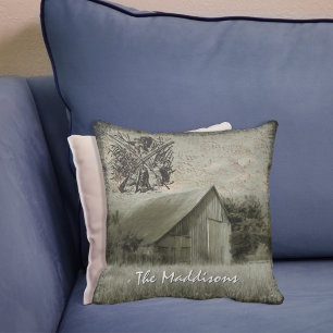 Farmhouse Hunting Ephemera Cushion