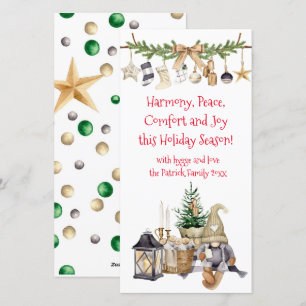 Farmhouse Hygge, Joy, Peace, Harmony Holiday Card