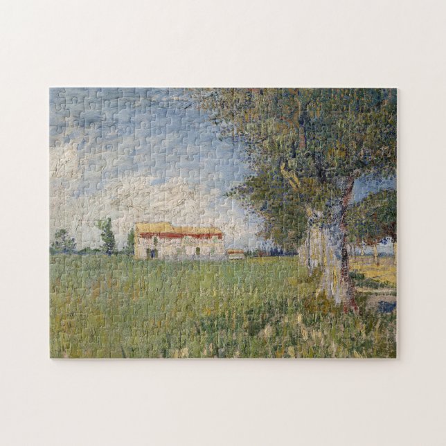 Farmhouse in a Wheat Field | Vincent van Gogh Jigsaw Puzzle (Horizontal)