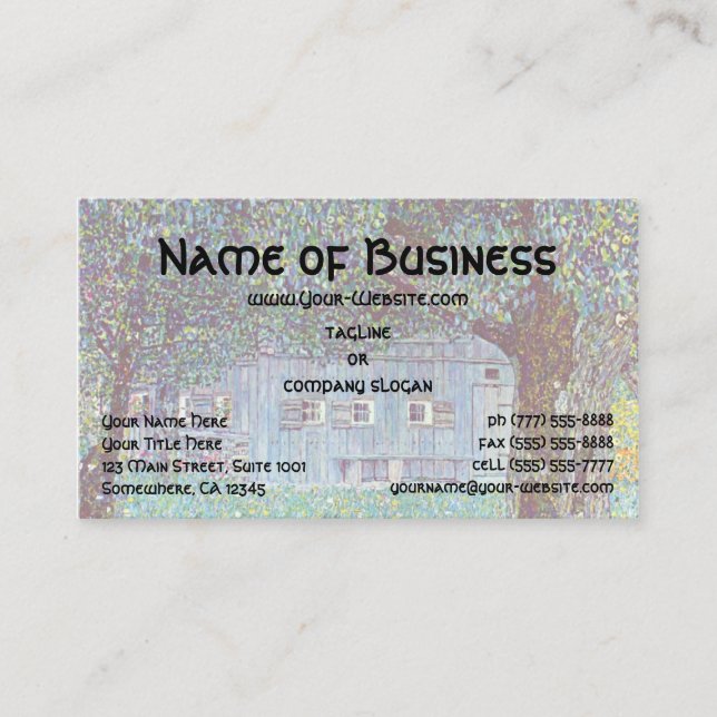 Farmhouse in Austria by Klimt, Victorian Fine Art Business Card (Front)