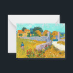 Farmhouse in Provence, 1888 by Vincent van Gogh Card<br><div class="desc">Vincent Willem van Gogh (1853-1890) was a Dutch Post-Impressionist painter who posthumously became one of the most famous and influential figures in Western art history. Vincent van Gogh - Farmhouse in Provence,  1888.</div>