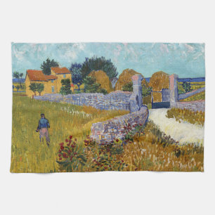 Farmhouse in Provence (1888) by Vincent Van Gogh Tea Towel