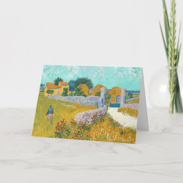 Farmhouse in Provence by van Gogh:  Blank Card (Front)