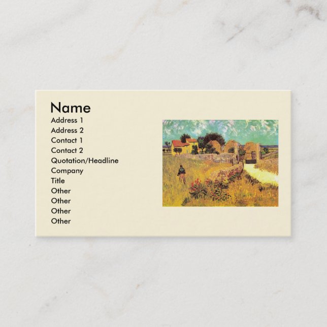 Farmhouse in Provence by Vincent van Gogh Business Card (Front)