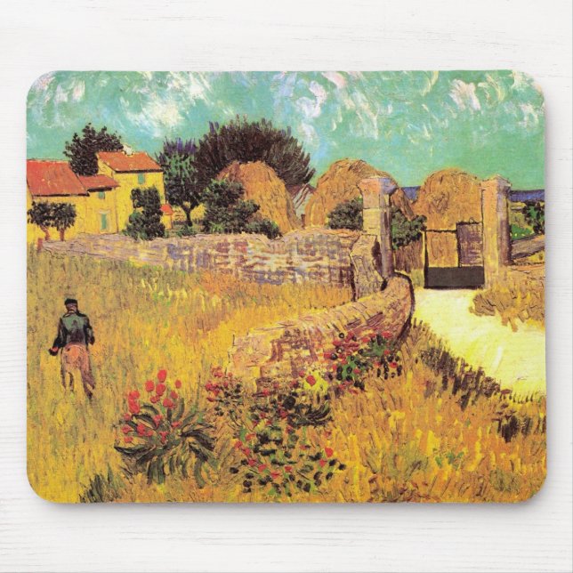 Farmhouse in Provence by Vincent van Gogh Mouse Mat (Front)