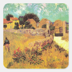 Farmhouse in Provence by Vincent van Gogh Square Sticker