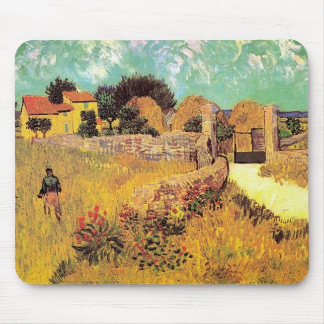 Farmhouse in Provence by Vincent van Gogh van Gogh Mouse Mat (Front)