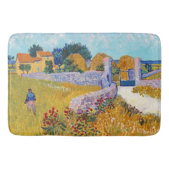 Farmhouse in Provence, Van Gogh Bath Mat (Front)