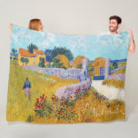 Farmhouse in Provence, Van Gogh Fleece Blanket<br><div class="desc">Vincent Willem van Gogh (30 March 1853 – 29 July 1890) was a Dutch post-impressionist painter who is among the most famous and influential figures in the history of Western art. In just over a decade, he created about 2, 100 artworks, including around 860 oil paintings, most of which date...</div>