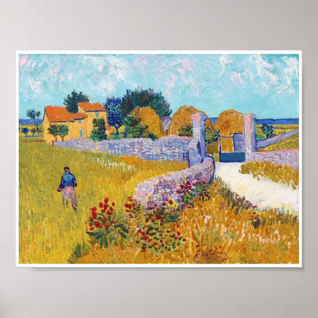 Farmhouse in Provence, Van Gogh Poster (Front)