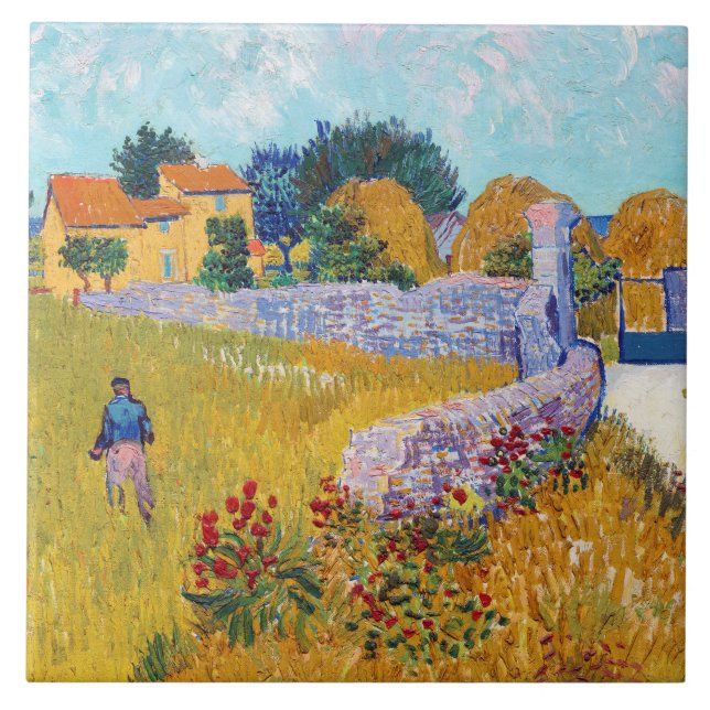 Farmhouse in Provence, Van Gogh Tile (Front)