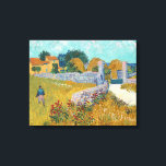 Farmhouse in Provence | Vincent van Gogh Canvas Print<br><div class="desc">Farmhouse in Provence (1888) by Dutch post-impressionist artist Vincent Van Gogh. Original artwork is an oil on canvas landscape painting in vibrant golden yellows and aqua blue shades.

Use the design tools to add custom text or personalise the image.</div>