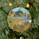 Farmhouse in Provence | Vincent van Gogh Ceramic Tree Decoration<br><div class="desc">Farmhouse in Provence (1888) by Dutch post-impressionist artist Vincent Van Gogh. Original artwork is an oil on canvas landscape painting in vibrant golden yellows and aqua blue shades.

Use the design tools to add custom text or personalise the image.</div>