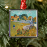 Farmhouse in Provence | Vincent van Gogh Metal Tree Decoration<br><div class="desc">Farmhouse in Provence (1888) by Dutch post-impressionist artist Vincent Van Gogh. Original artwork is an oil on canvas landscape painting in vibrant golden yellows and aqua blue shades.

Use the design tools to add custom text or personalise the image.</div>