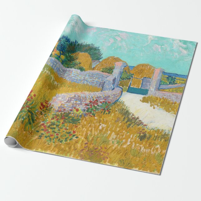 Farmhouse in Provence - Vincent van Gogh Wrapping Paper (Unrolled)
