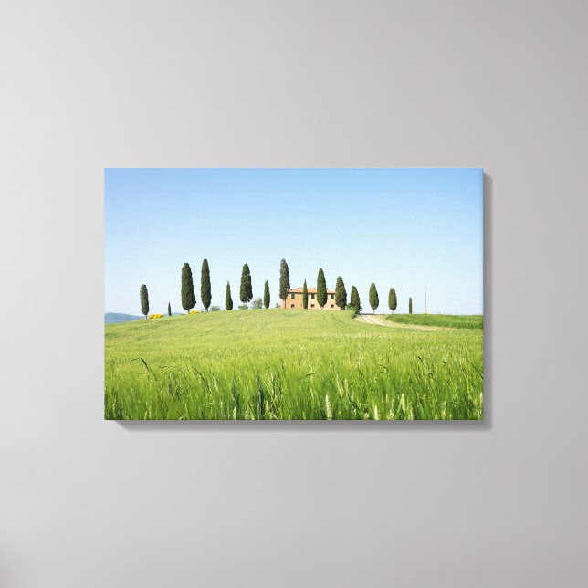 Farmhouse in Tuscany with cypresses canvas print (Front)
